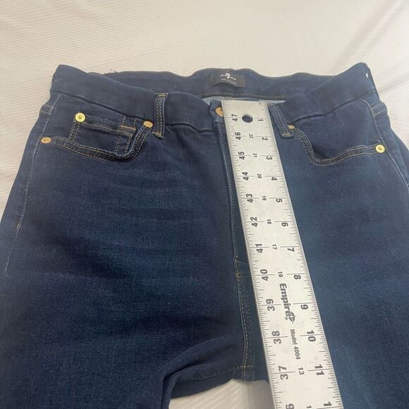 7 For All Mankind The High Waist Ankle Skinny Denim Jeans Size 30 - Picture 3 of 10